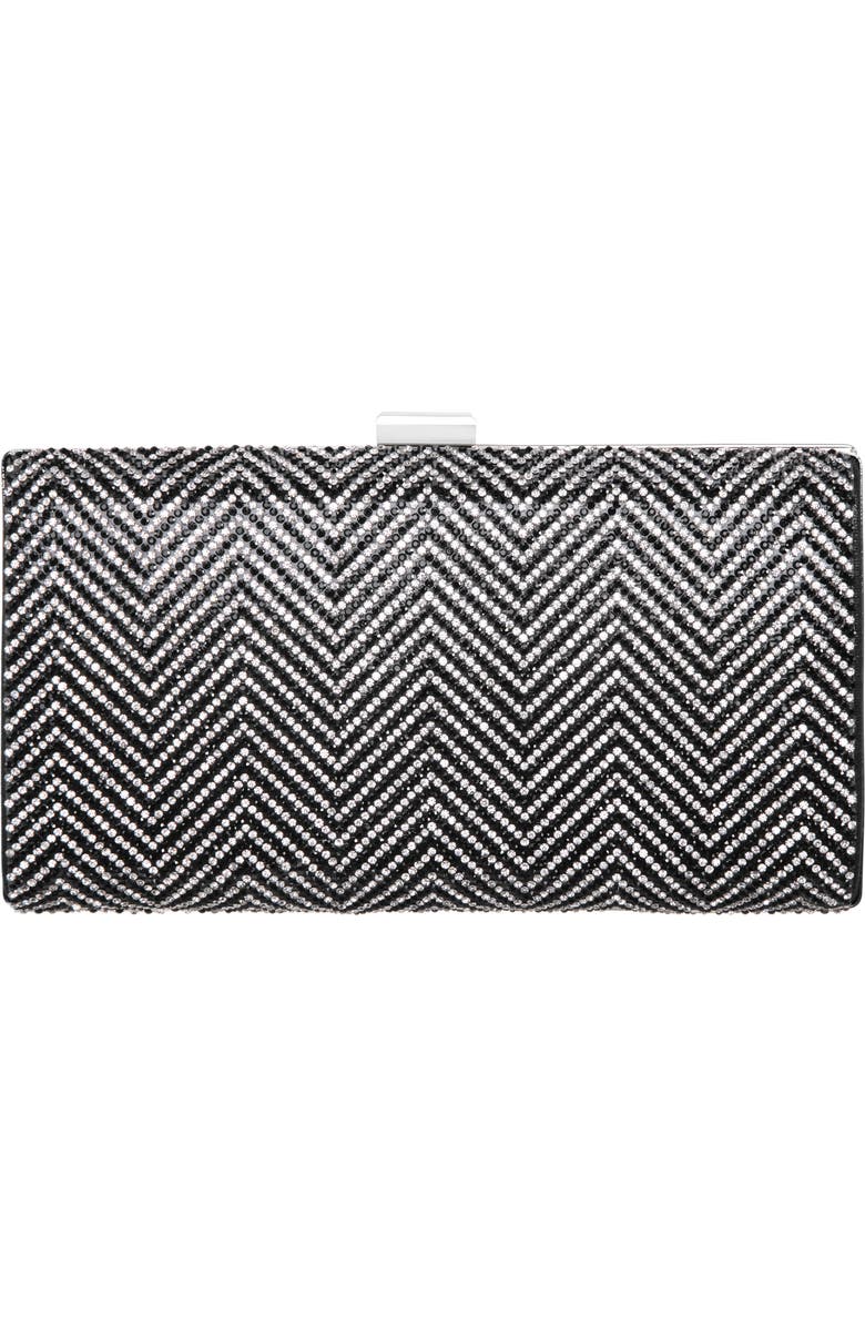 Nina Laken Crystal Embellished Box Clutch, Main, color,