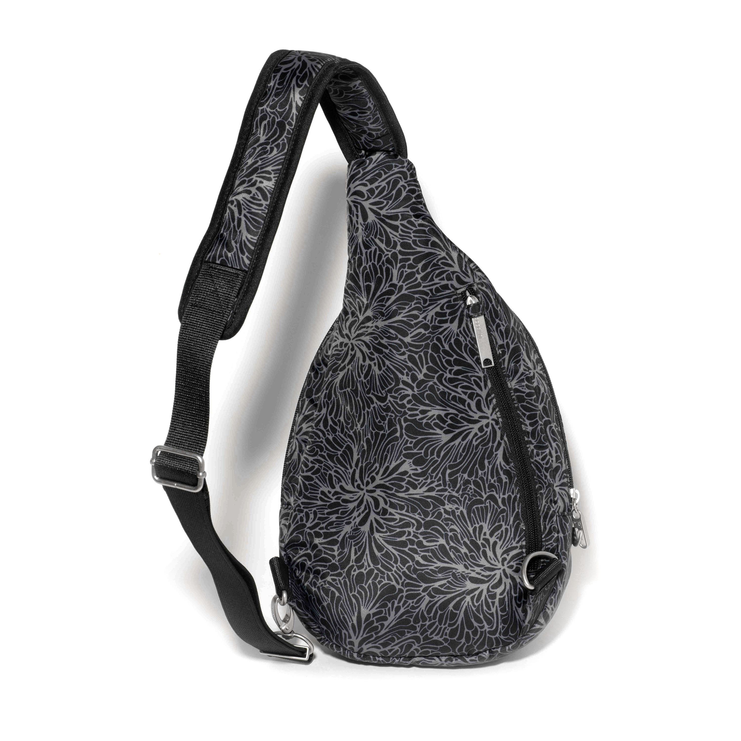 Securtex Anti-theft Multi Zip Sling, Alternate, color, Midnight Blossom Print