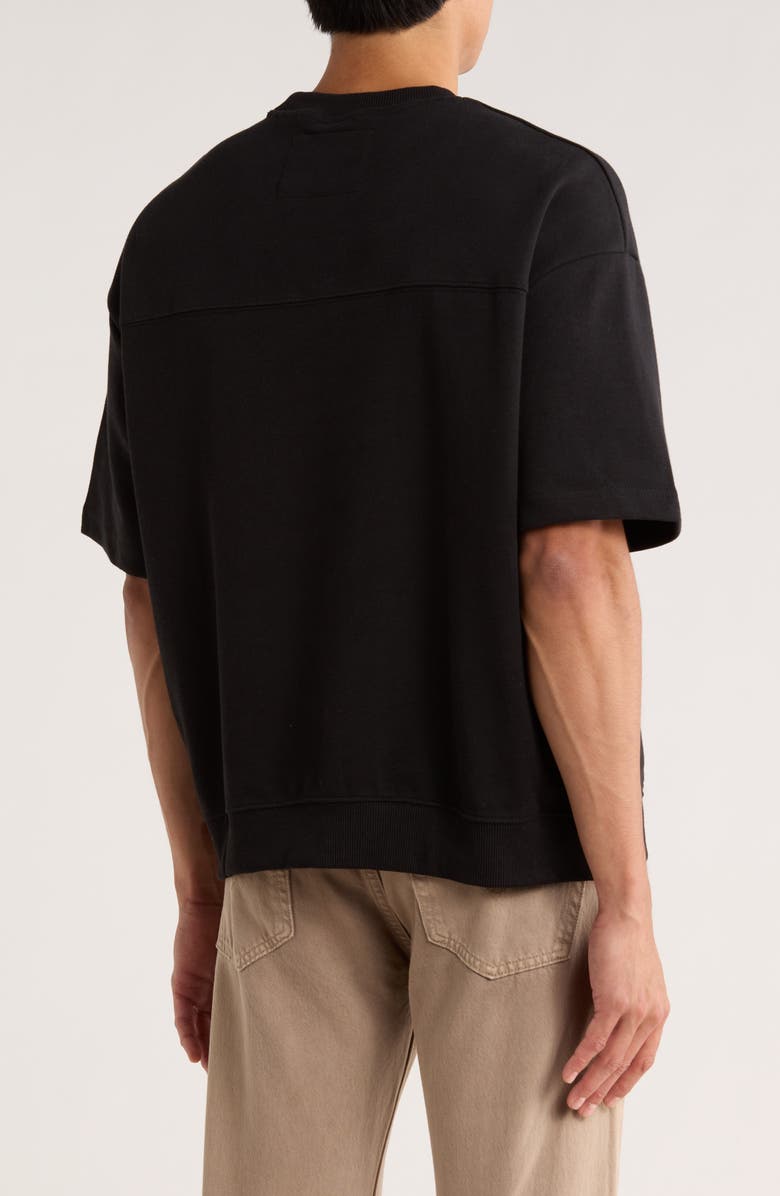 DENIM AND FLOWER Heavyweight Crewneck Knit T-Shirt, Alternate, color, Black