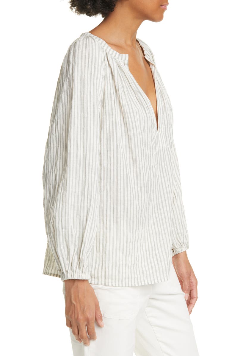 Nili Lotan Brooke Stripe Cotton Blend Top, Alternate, color, 