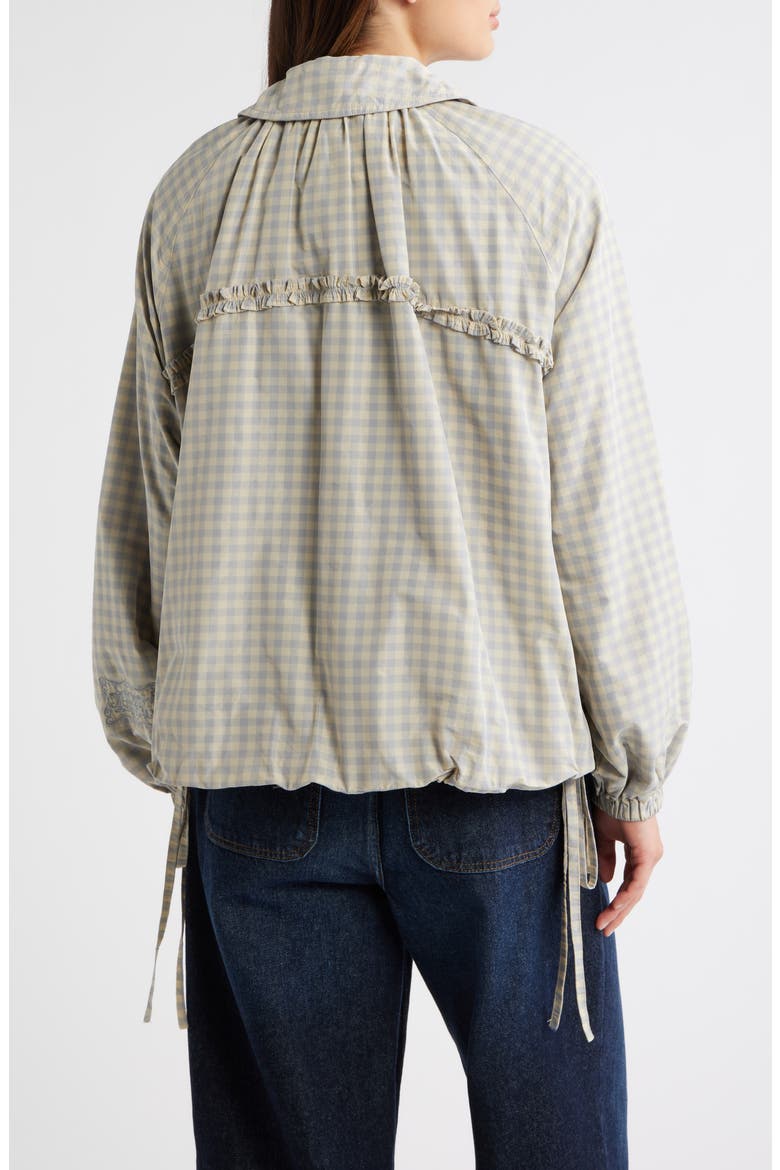 Lailah Gingham Lightweight Bomber Jacket, Alternate, color, GREY