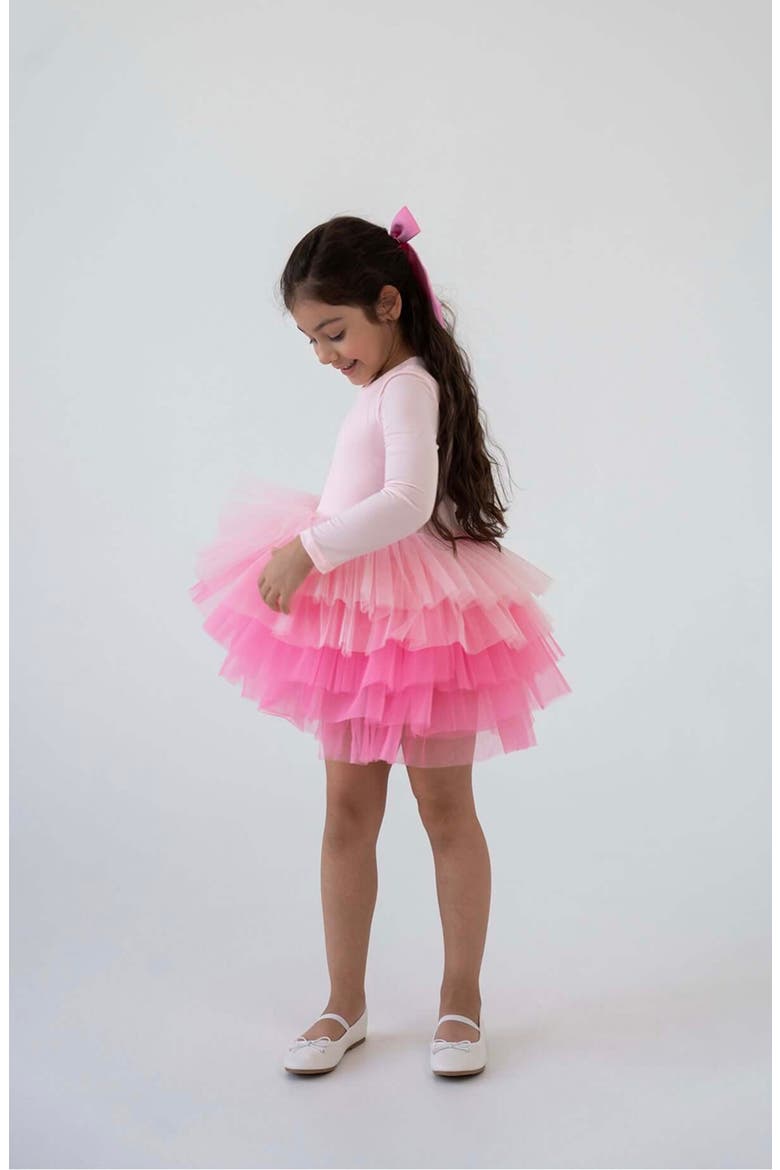 Long Sleeve Fluffy Tutu Dress, Alternate, color, Pink Love