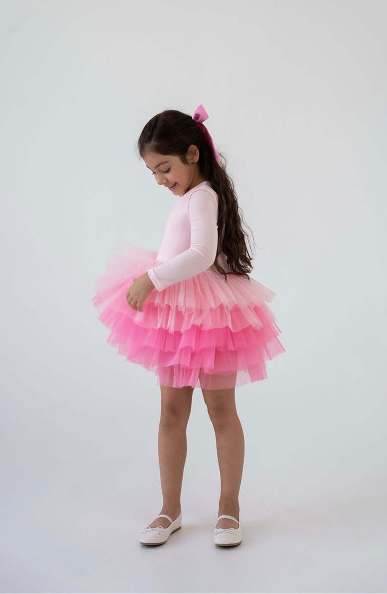 Mini Celebrities Long Sleeve Fluffy Tutu Dress, Alternate, color, Pink Love