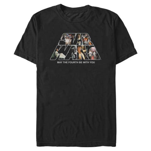 Men's Star Wars Classic Logo Collage May The Fourth  Graphic T-Shirt