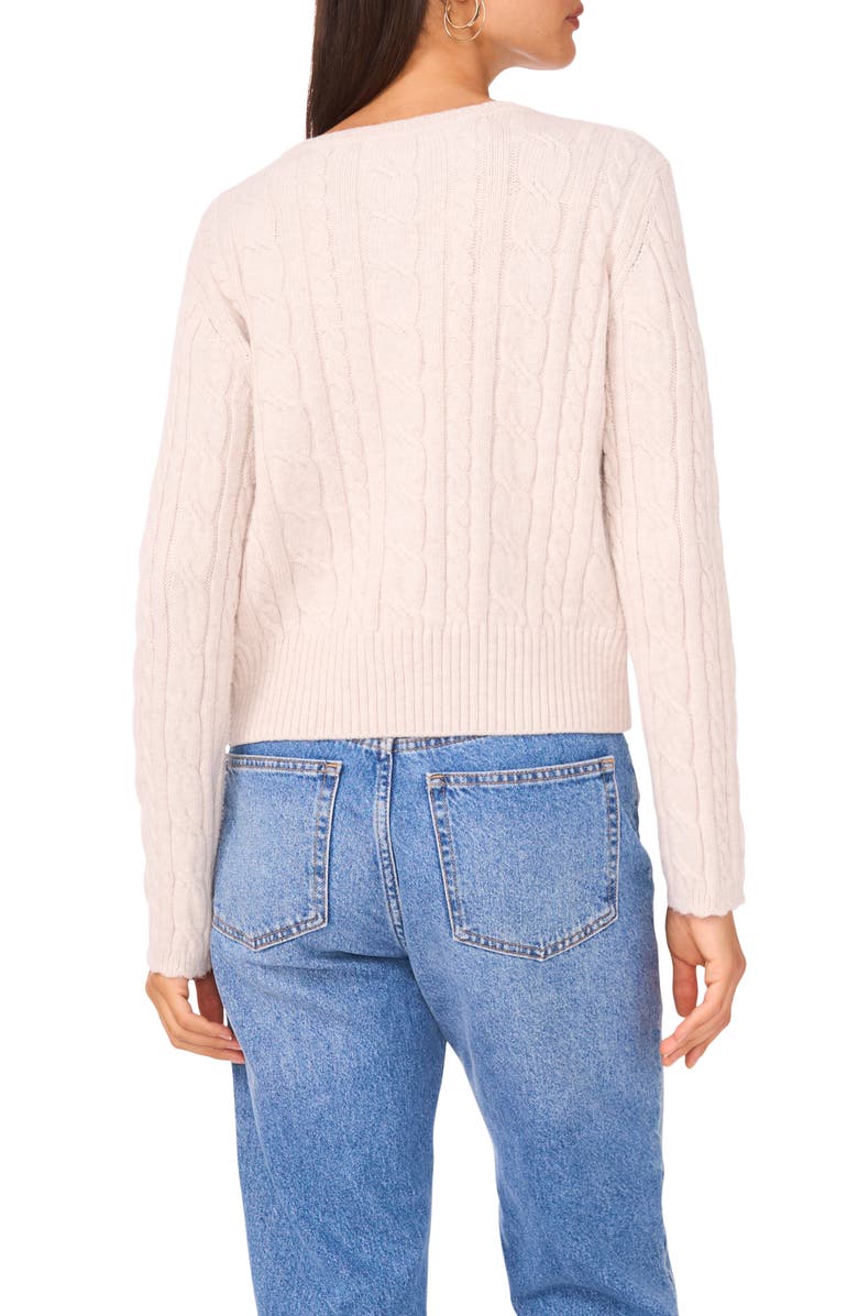 1.STATE Pointelle Knit Cardigan, Alternate, color, Sugar