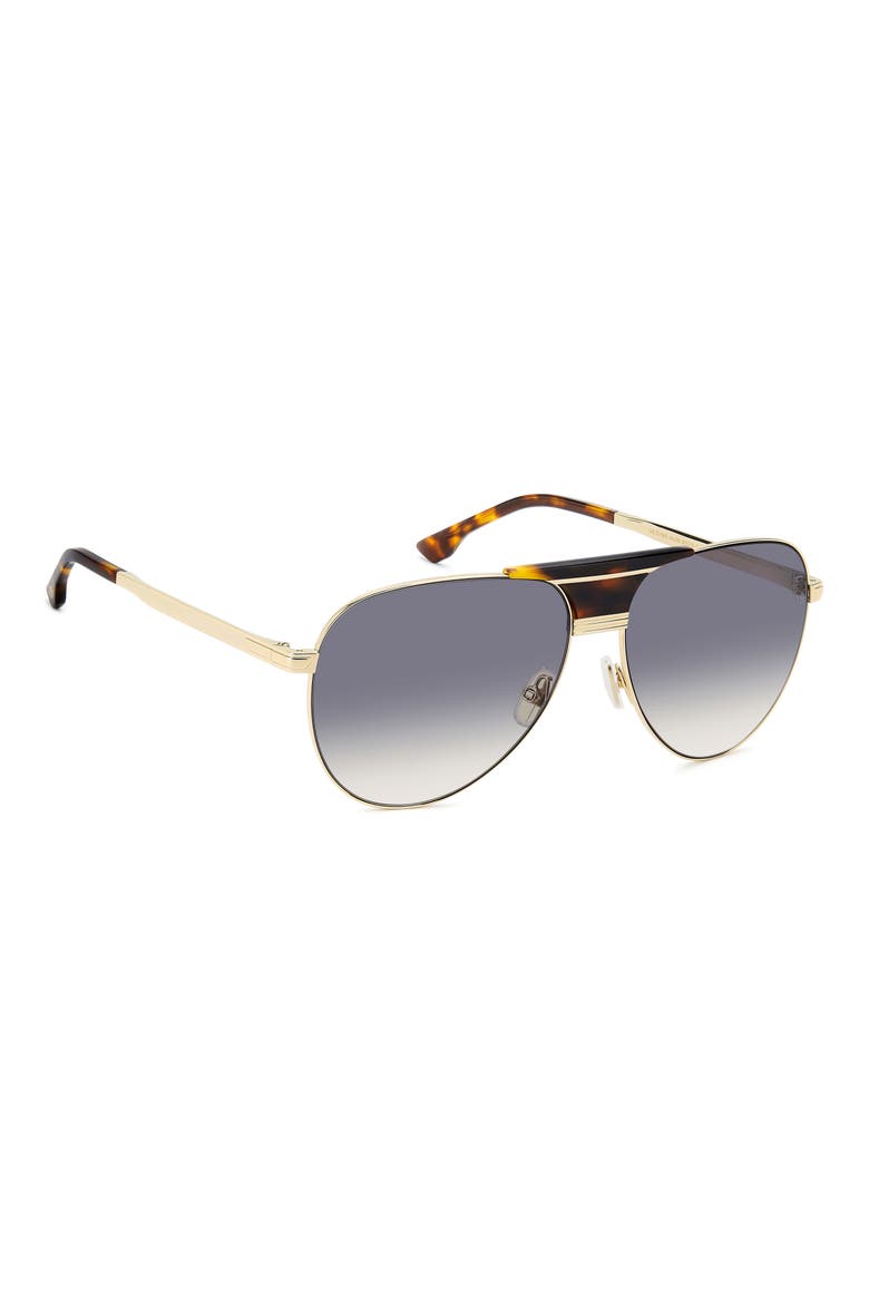 VB 7016/S 60mm Gradient Pilot Sunglasses, Alternate, color, GOLD HAVANA/ BLUE SF
