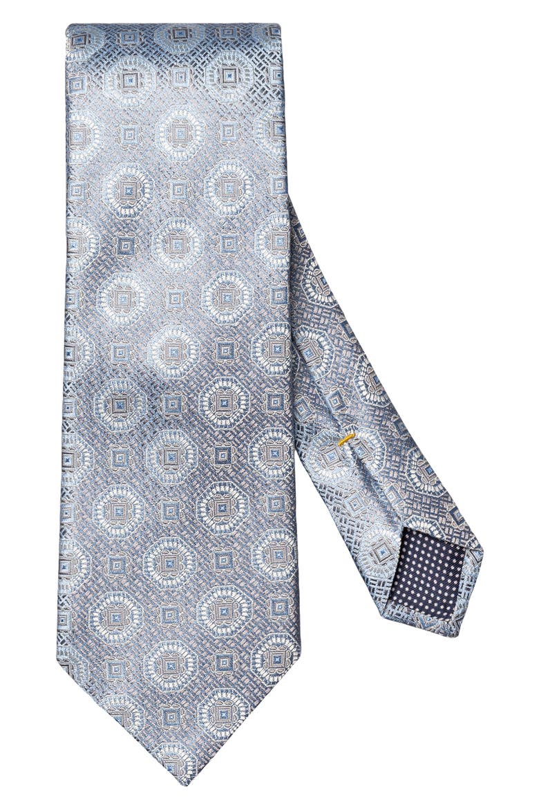 Medallion Silk Tie, Main, color, LIGHT BLUE
