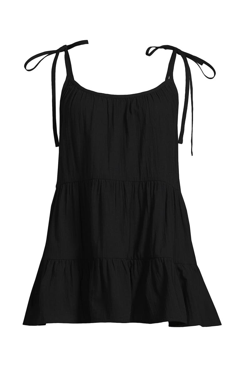 New Tiered Cover Up Mini Dress, Alternate, color, Black