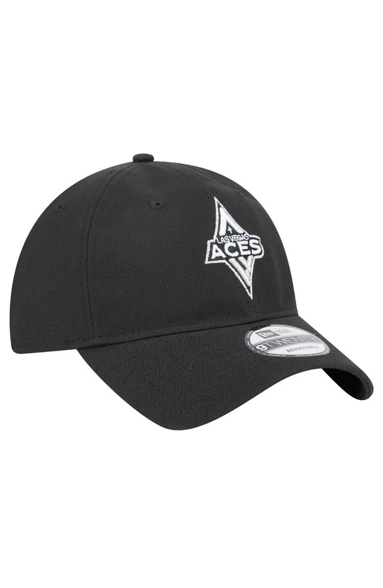New Era Unisex New Era Black Las Vegas Aces Core Logo 9TWENTY Adjustable Hat, Alternate, color, Black