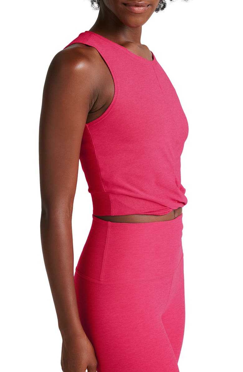 Beyond Yoga Featherweight Center Stage Crop Tank Top, Alternate, color, Vivid Pink Heather