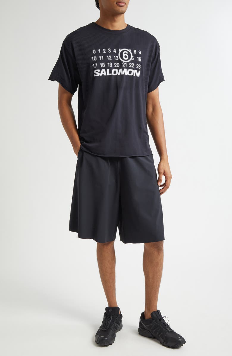 MM6 Maison Margiela x Salomon Numeric Logo Performance T-Shirt, Alternate, color, Deep Black