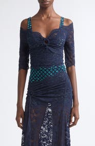 Rabanne Trompe l'Oeil Lace Top