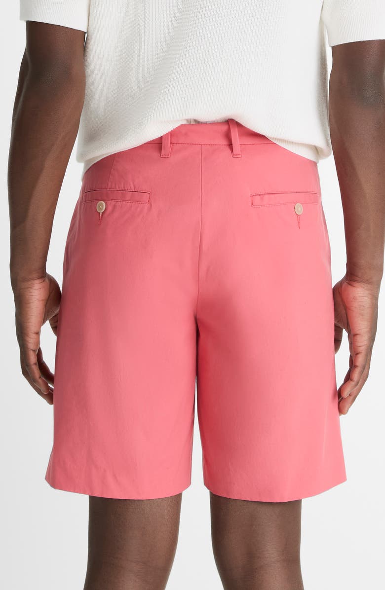 Vince Flat Front Stretch Cotton Chino Shorts, Alternate, color, Coral Red