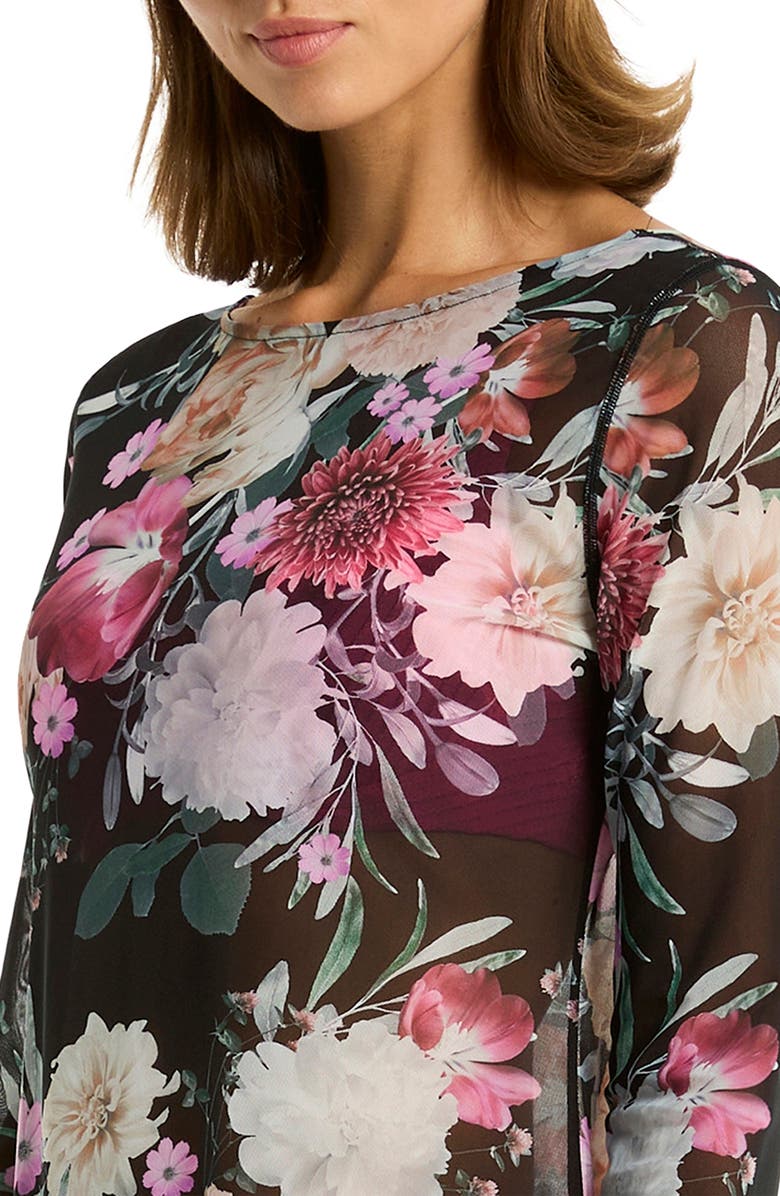 Sea Level Belle Long Sleeve Multifit Mesh Cover-Up Dress, Alternate, color, 