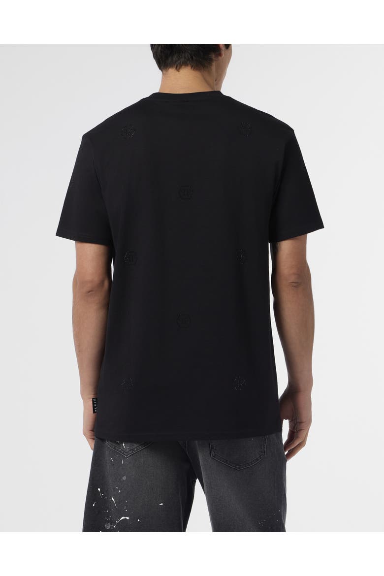 Round Neck T-Shirt Monogram Stones Monogram Men, Alternate, color, black/black