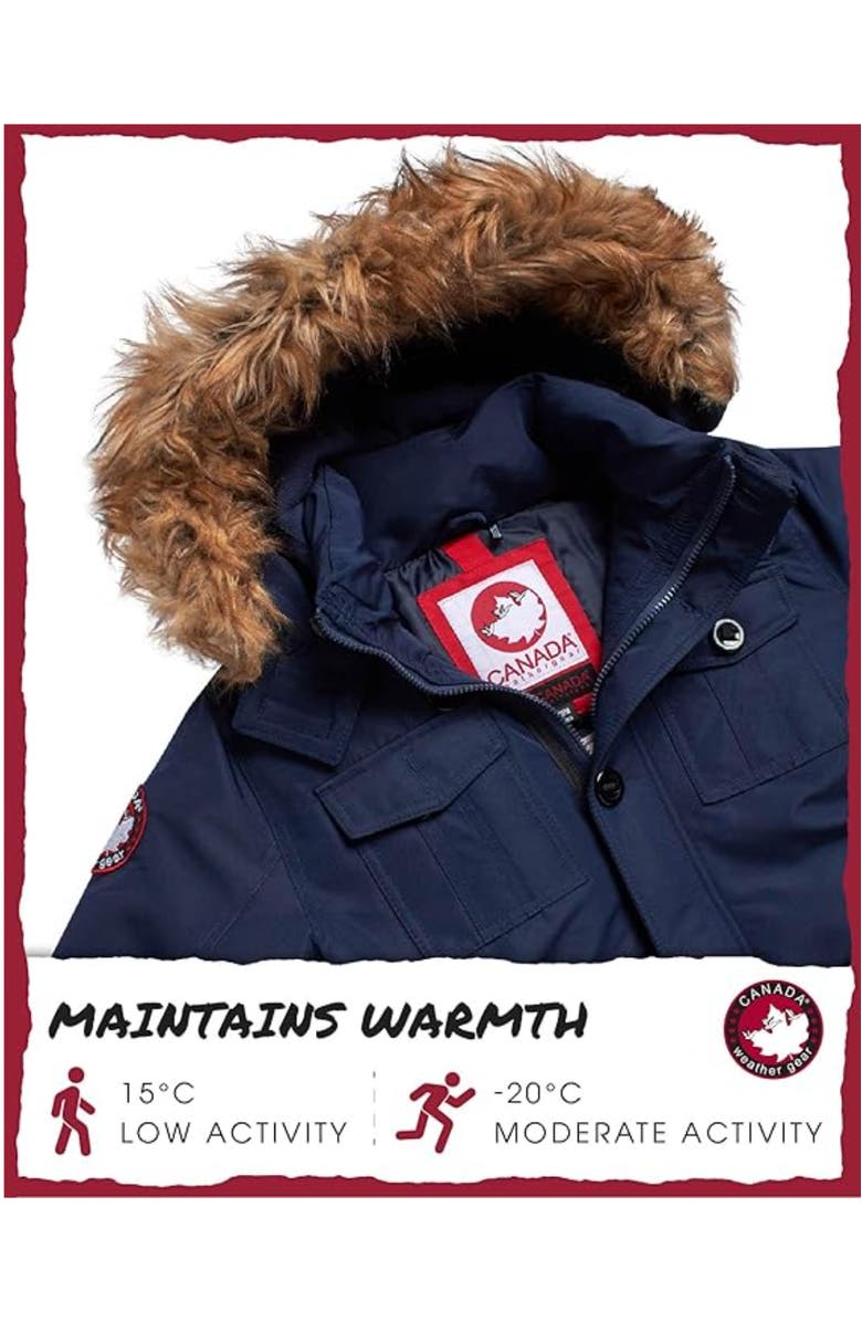 CANADA WEATHER GEAR Boys' Heavyweight Winter Ski Jacket, Alternate, color, Navy