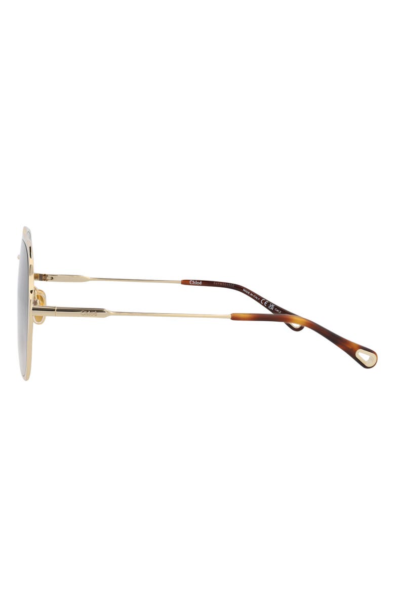 Chloé 60mm Wavy Sunglasses, Alternate, color, Gold Gold Grey