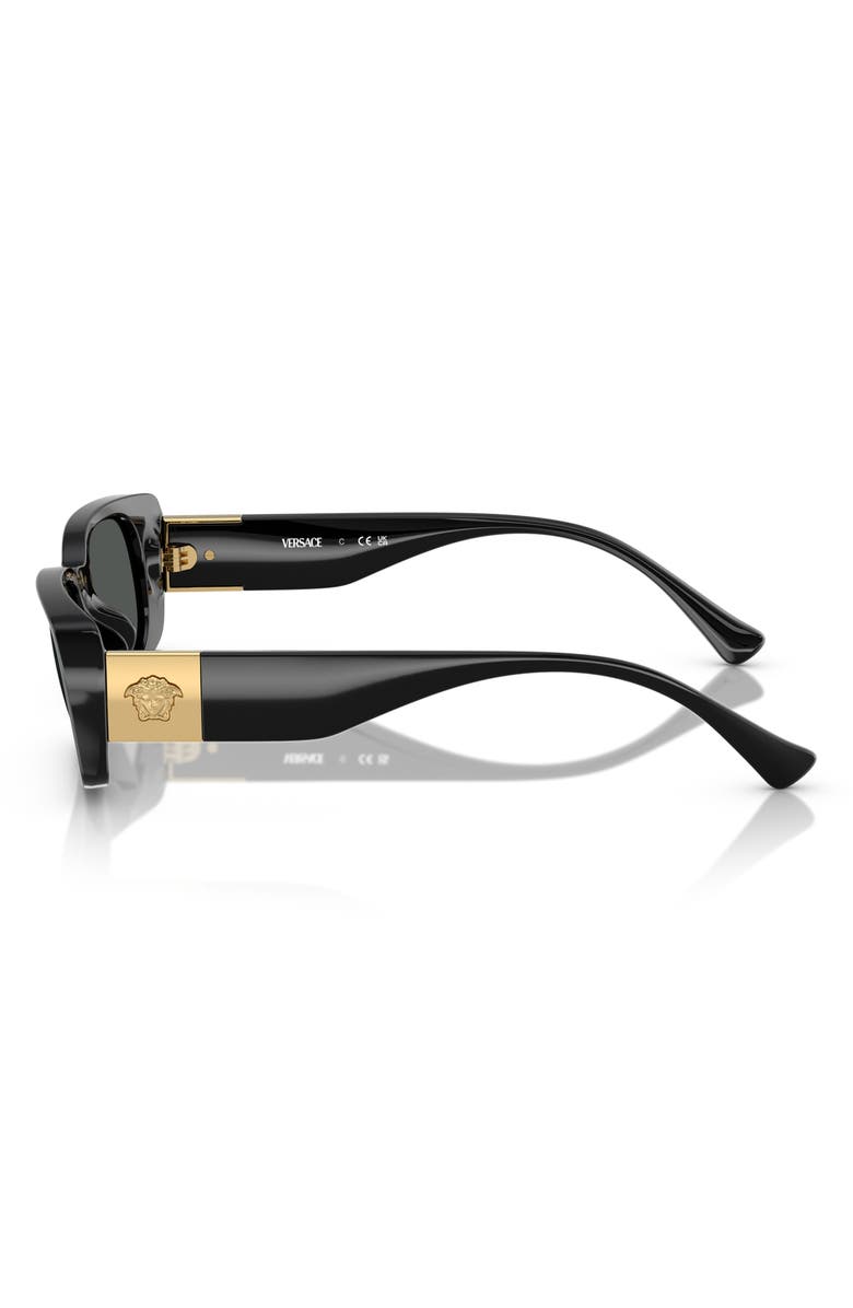 Versace Kids' 47mm Rectangular Sunglasses, Alternate, color, Black / Dark Grey