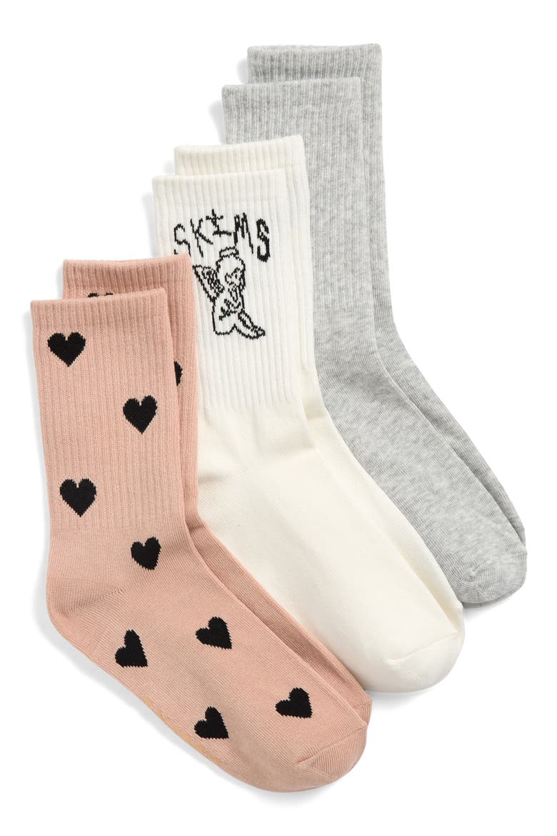 3-Pack Sport Socks, Main, color, SPACED HEARTS MULTI