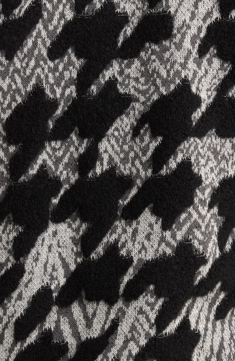John Varvatos Venosa Houndstooth Cotton & Alpaca Blend Cardigan, Alternate, color, Black/ White