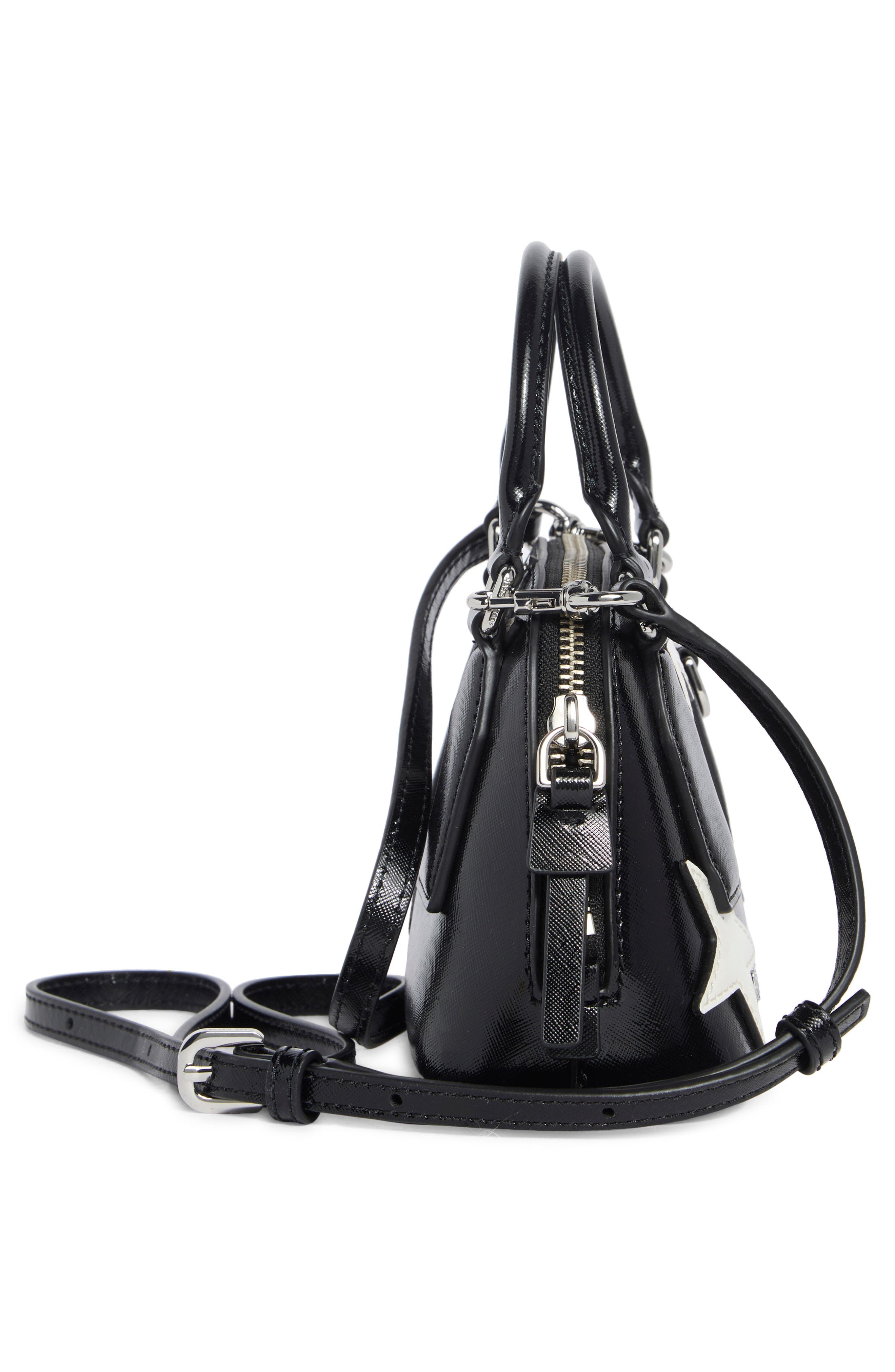 Marc Jacobs Star Patchwork Dome Satchel, Alternate, color, Black Multi