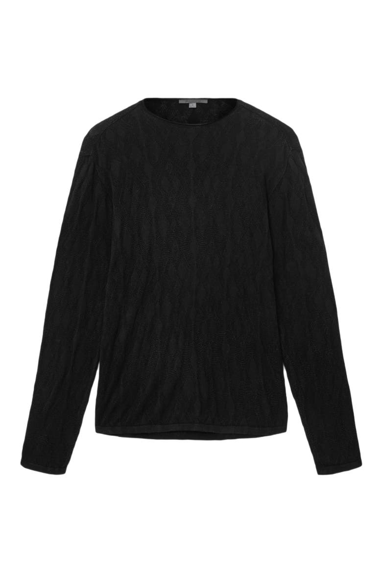Brycen Broken Argyle Organic Cotton Sweater, Alternate, color, BLACK