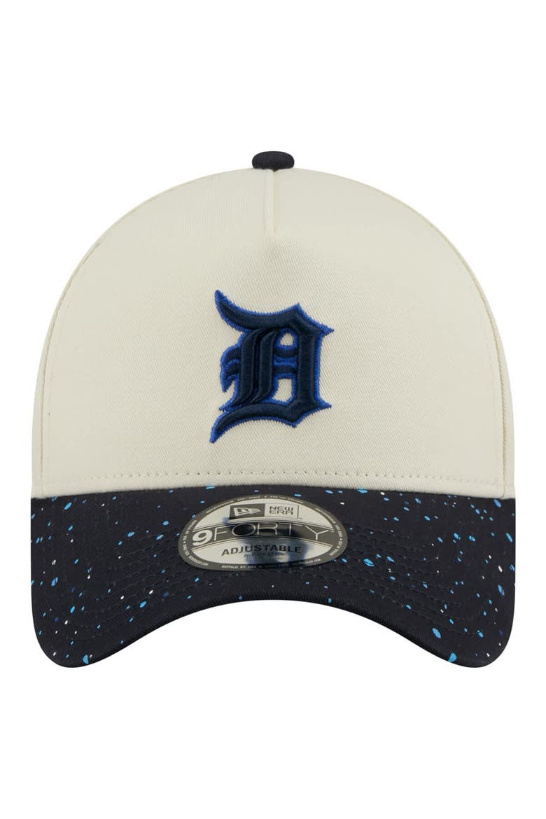 Men's New Era  Cream Detroit Tigers Speckle A-Frame 9FORTY Adjustable Hat, Alternate, color, Cream