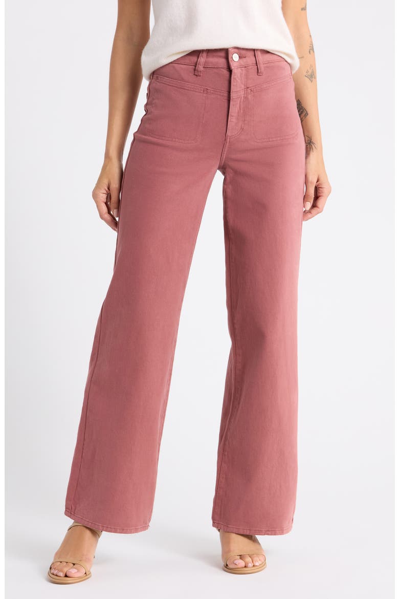 Anessa High Waist Wide Leg Jeans, Main, color, VINTAGE BRICK BERRY
