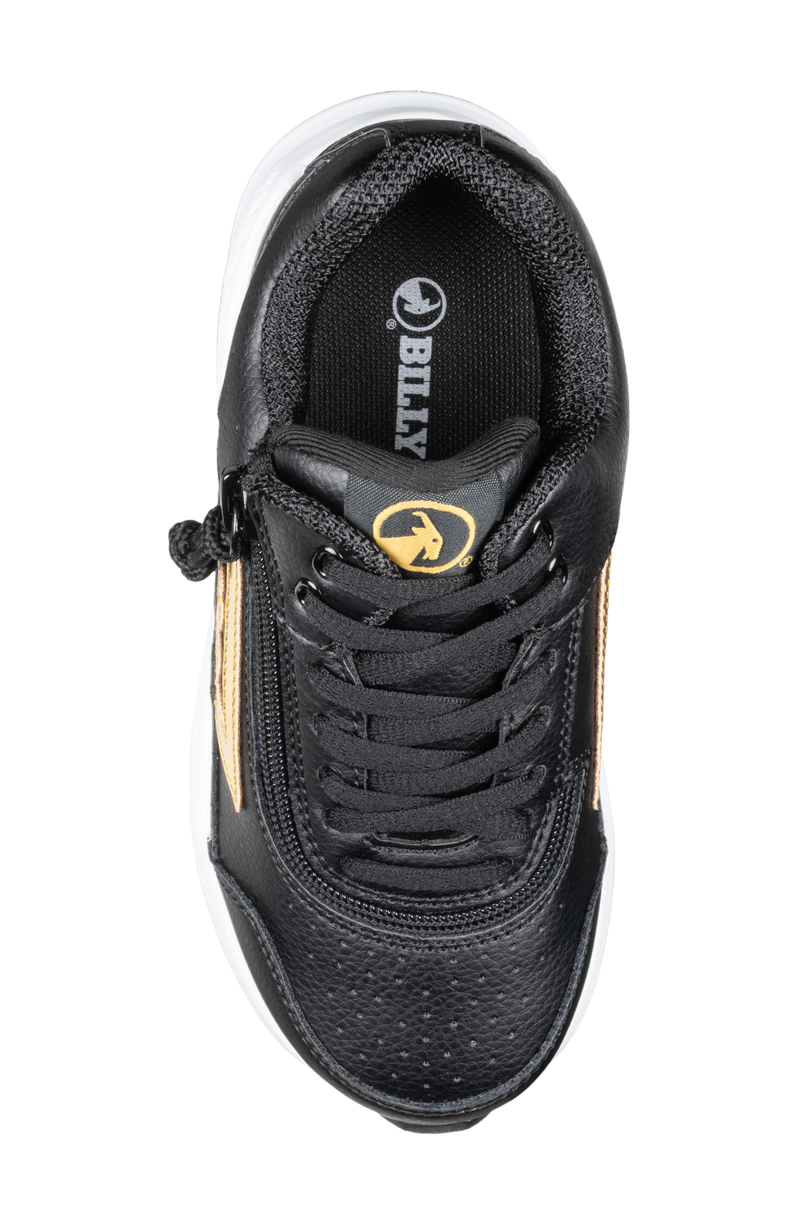 BILLY Footwear Kids' Goat Sneaker, Alternate, color, Black/ Gold