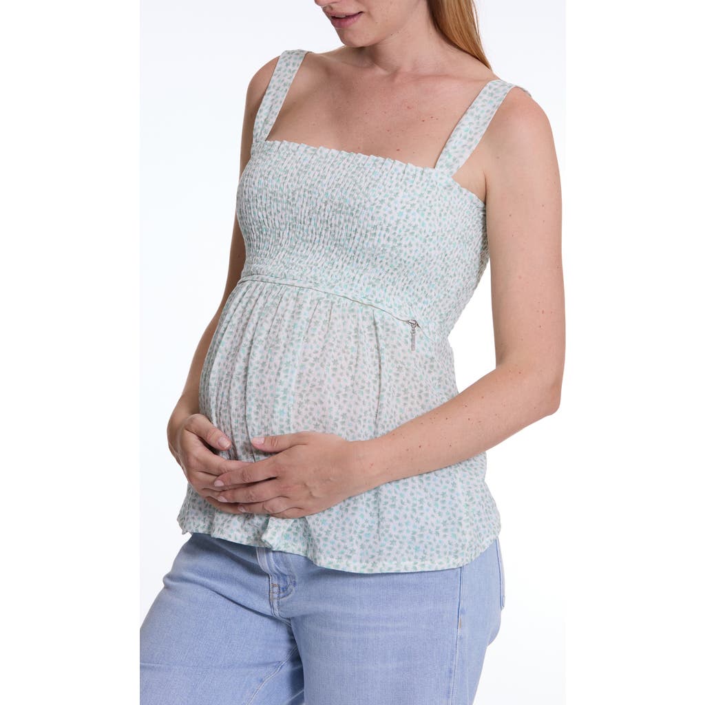 CACHE COEUR CACHE COEUR AMBRE SMOCK FLORAL COTTON MATERNITY/NURSING TOP