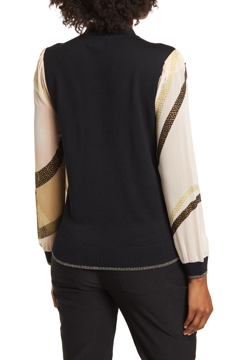 BY DESIGN Leila Mock Neck Chiffon Sleeve Sweater, Alternate, color,