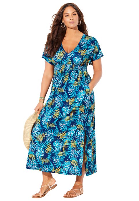 Pack & Go Wrinkle-Resistant Maxi Cover Up Dress (Plus Available)