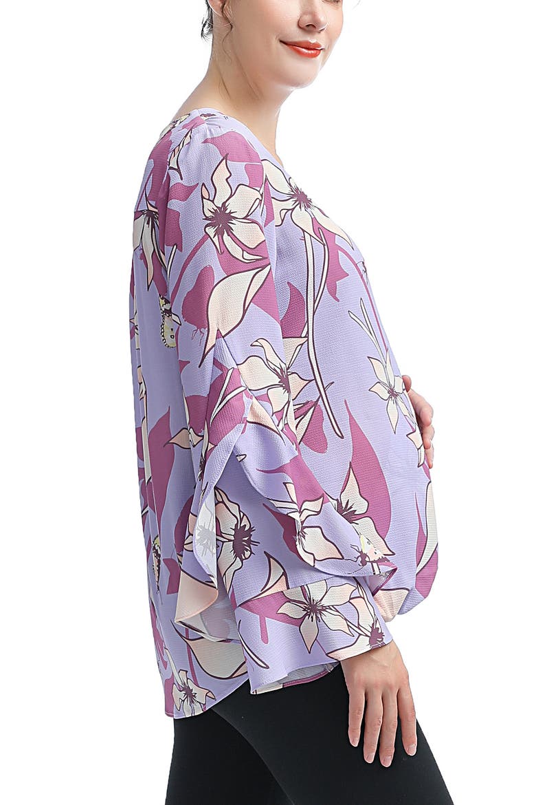 Adna Maternity/Nursing Crepe Blouse, Alternate, color, MULTICOLORED
