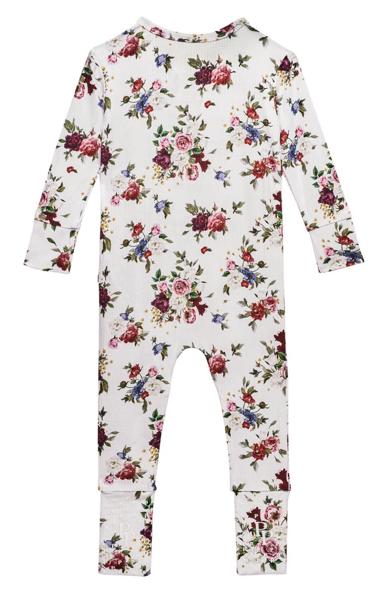 Posh Peanut Philippa Floral Fitted Convertible Footie Pajamas, Alternate, color,