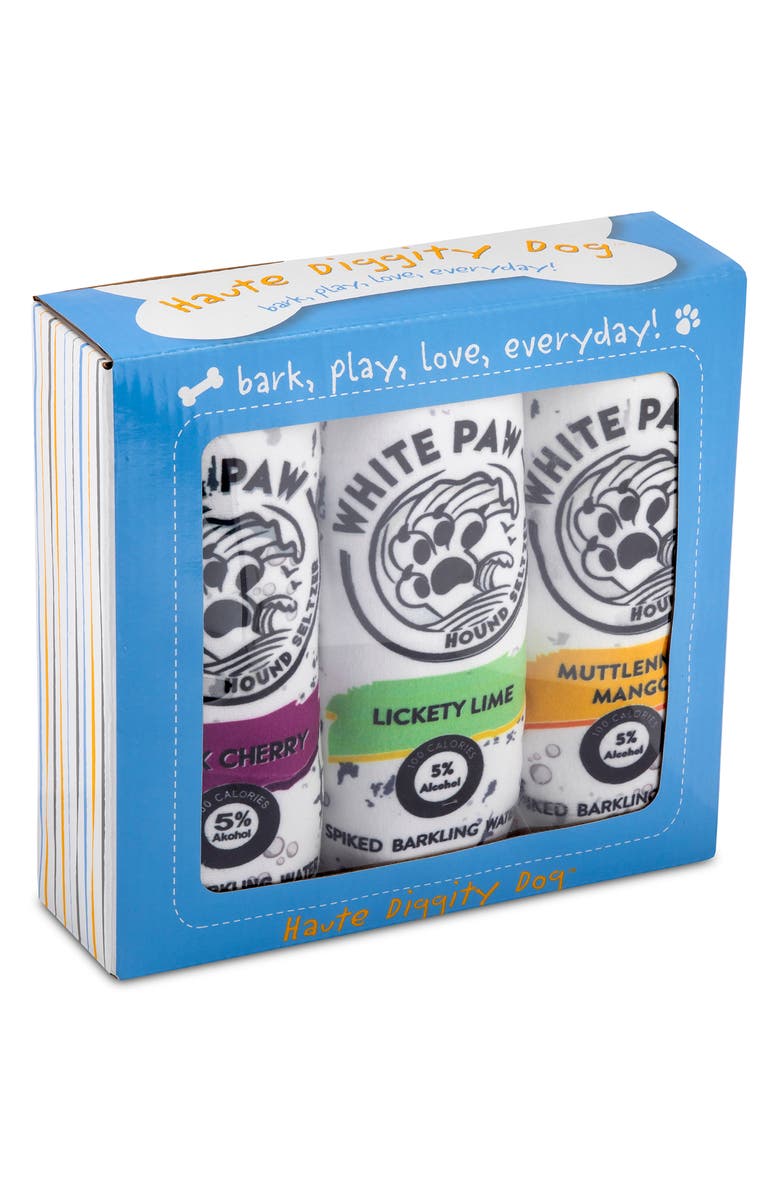 Haute Diggity Dog White Paw 3-Piece Variety Pack Plush Dog Toy Set, Alternate, color, 