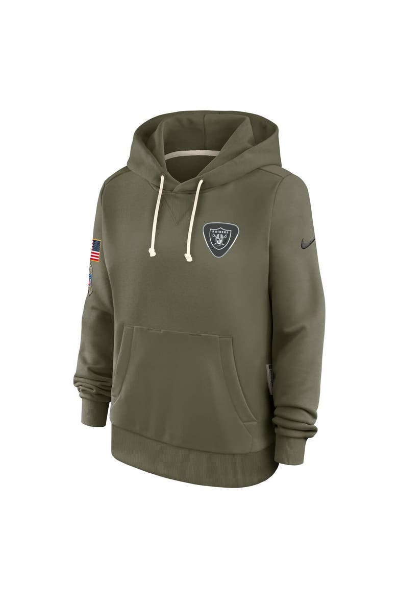 Women's Nike Olive Las Vegas Raiders 2025 Salute to Service Sideline Standard Issue Dri-FIT Hoodie, Alternate, color, Olive