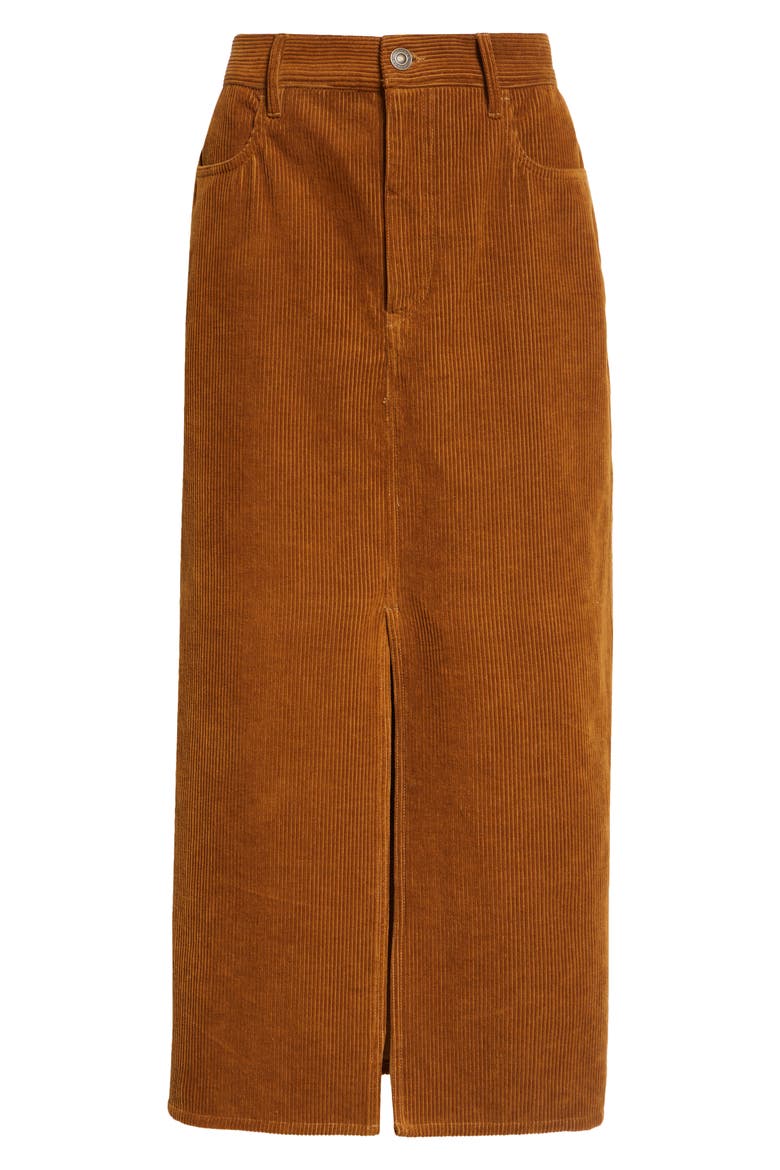 Odalie Corduroy Midi Skirt, Alternate, color, CARAMEL