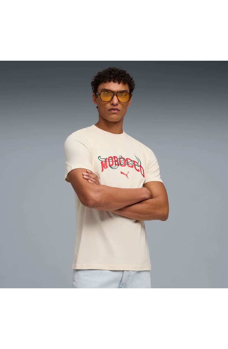PUMA Men's Puma Cream Morocco National Team ftblCulture T-Shirt, Main, color, Cream