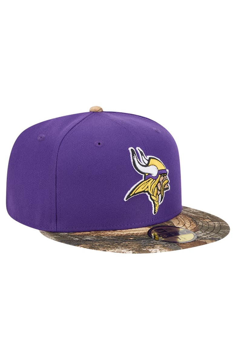 New Era Men's New Era Purple Minnesota Vikings Active Two-Tone Camo 59FIFTY Fitted Hat, Alternate, color, 
