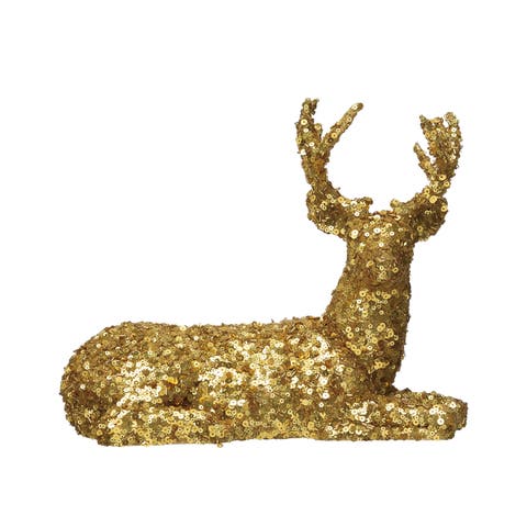 Resin & Sequin Deer, Gold