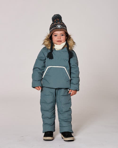 Deux Par Deux One-piece Snug Snowsuit Designed For Car Seat In Blue