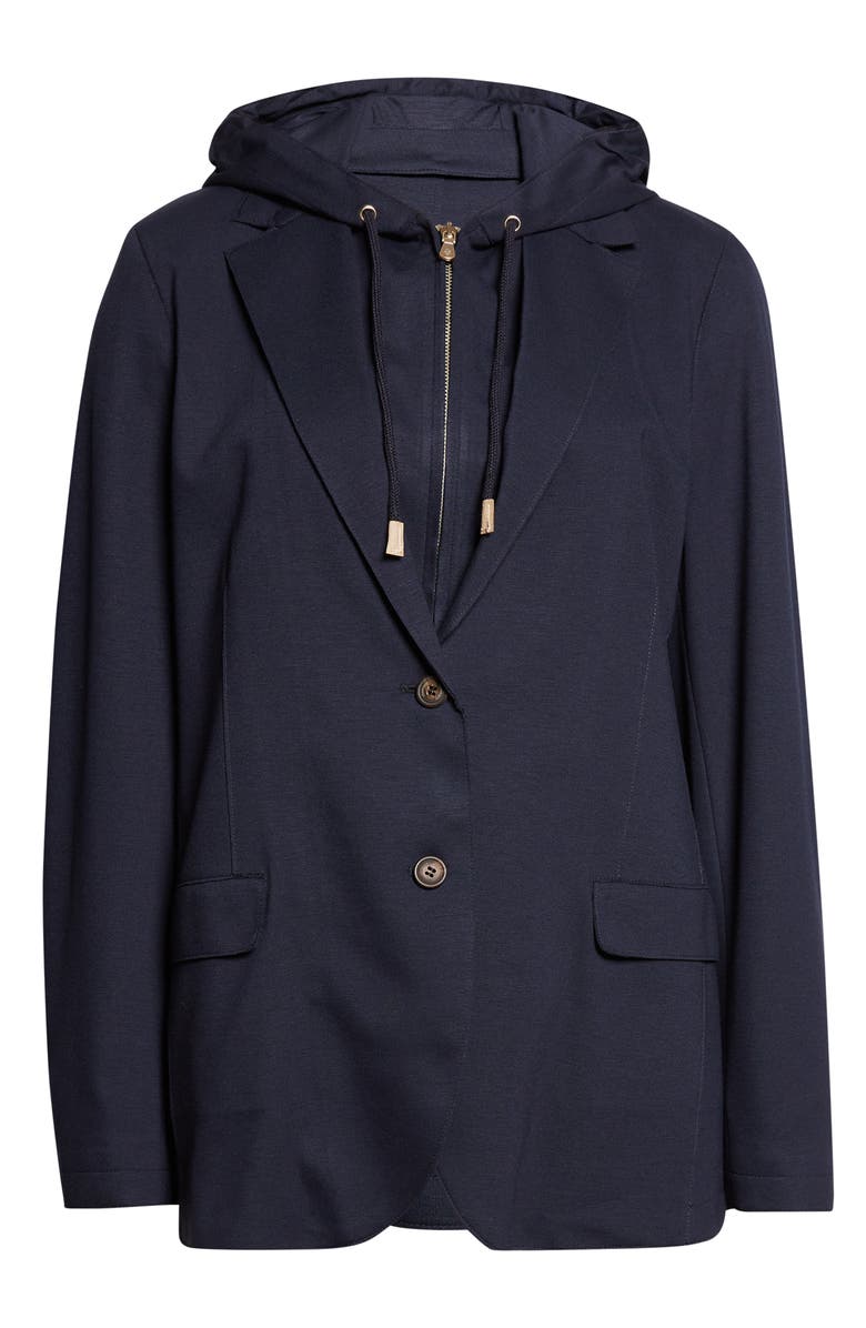 Eleventy Knit Jacket with Hoodie Inset, Main, color, 11 Blue