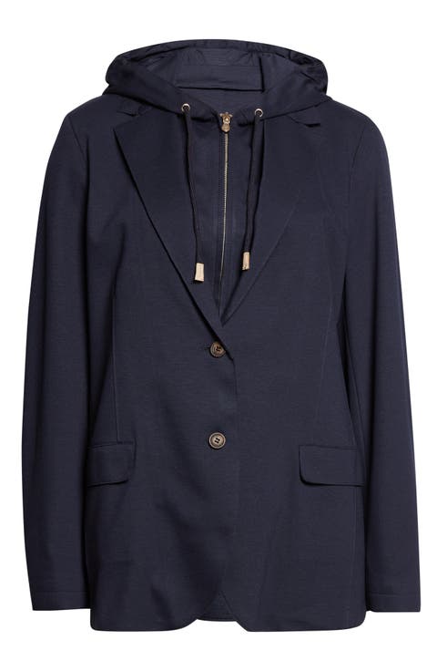 Knit Jacket with Hoodie Inset