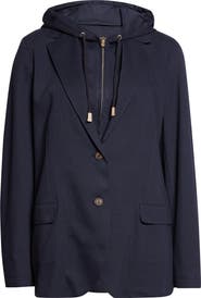 Eleventy Knit Jacket with Hoodie Inset