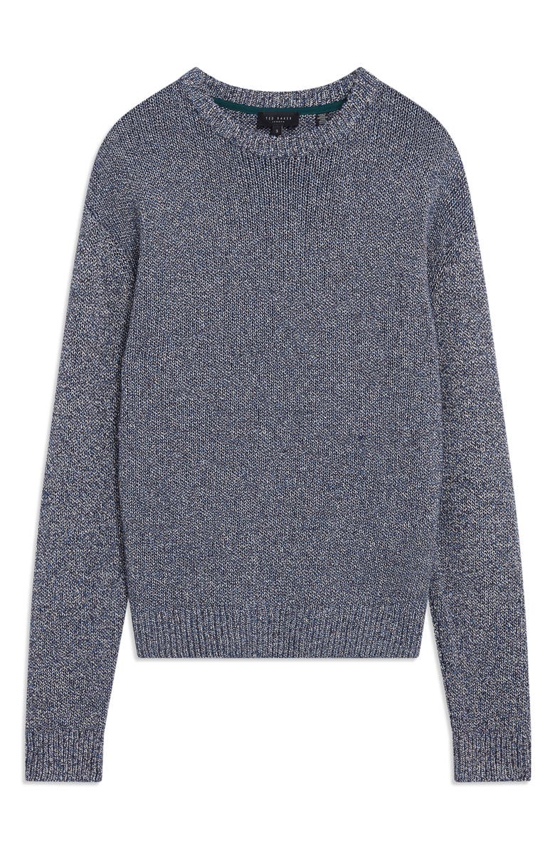 Ted Baker Charliz Marl Cotton Crewneck Sweater, Alternate, color, Navy