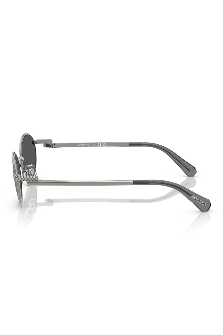 53mm Oval Sunglasses, Alternate, color, GUNMETAL / GREY MIRROR BLACK