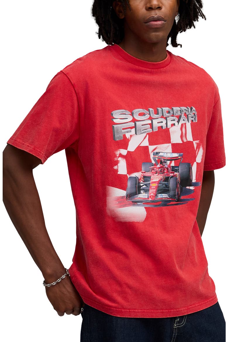 Scuderia Ferrari Sportswear Cotton Graphic T-Shirt, Main, color, ROSSO CORSA