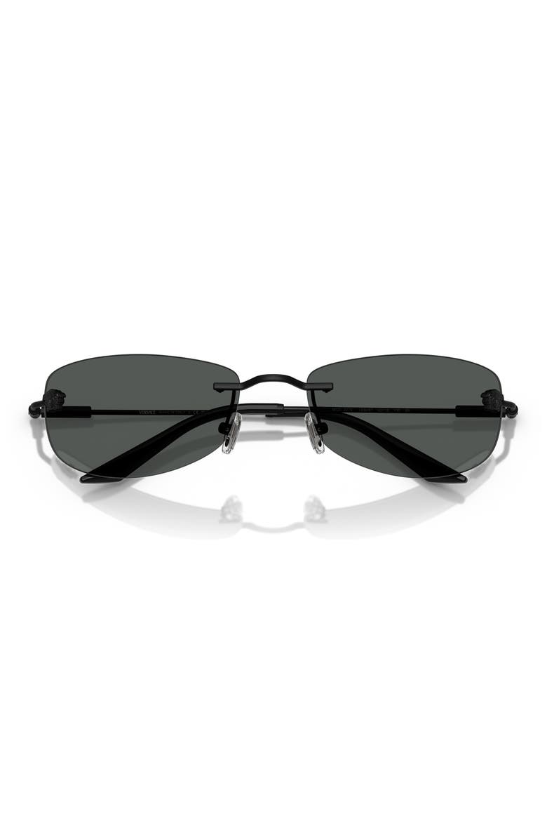 60mm Rectangular Sunglasses, Alternate, color, MATTE BLACK