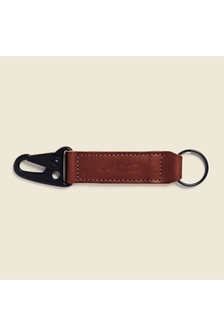 Leather Keychain with Lobster Hook, Alternate, color, Chocolate