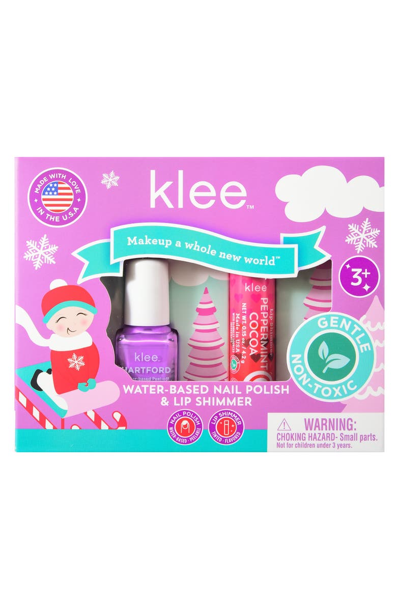 Klee Naturals Elves' Sleds - Kids' Holiday Nail Polish and Lip Shimmer Set, Alternate, color, Multi